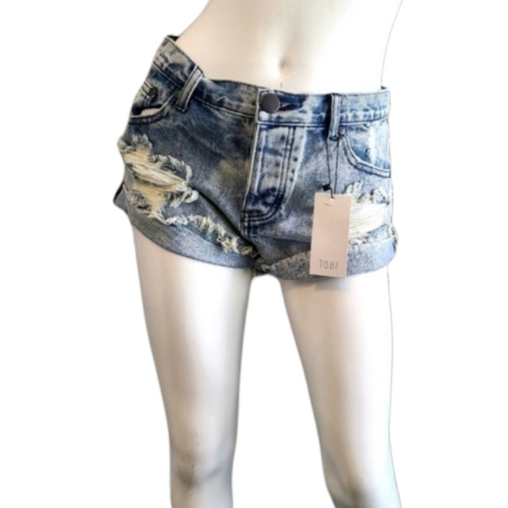TOBI Distressed Jean Shorts Womens Size 27 NEW WITH TAGS - Picture 3 of 10